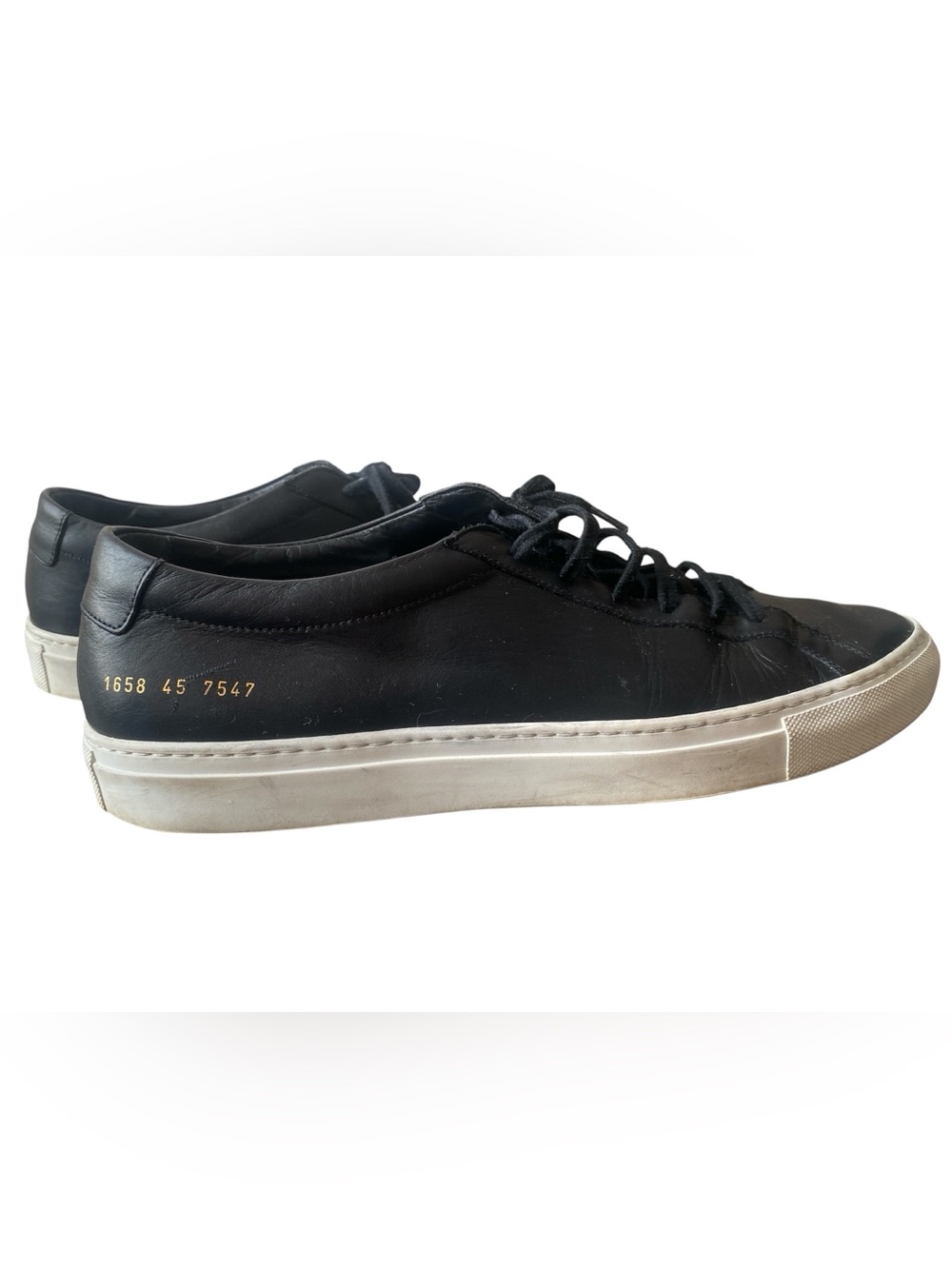 Common Projects Achilles Low Top Mens Sneakers Size 12 EU 45 Black Leather